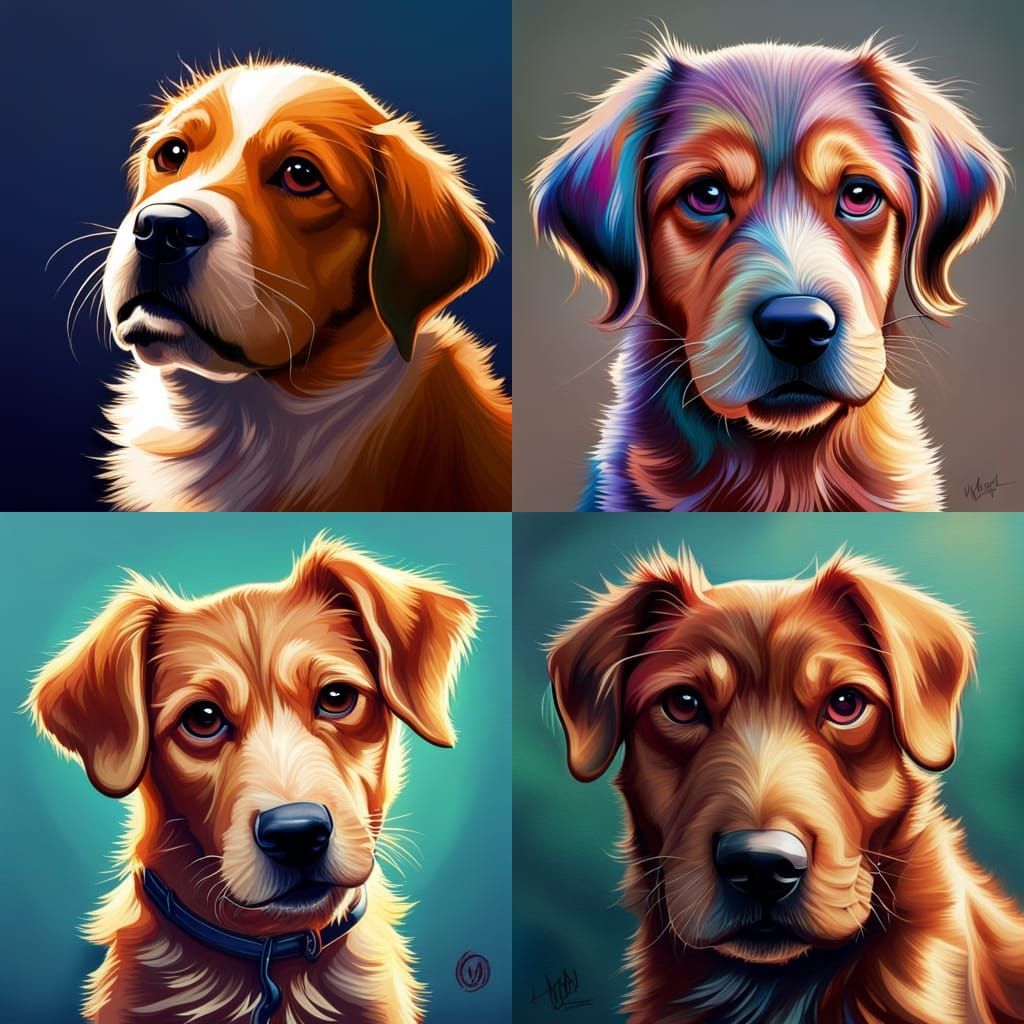 Hyperrealistic Puppy Portrait with Splash Art Details
