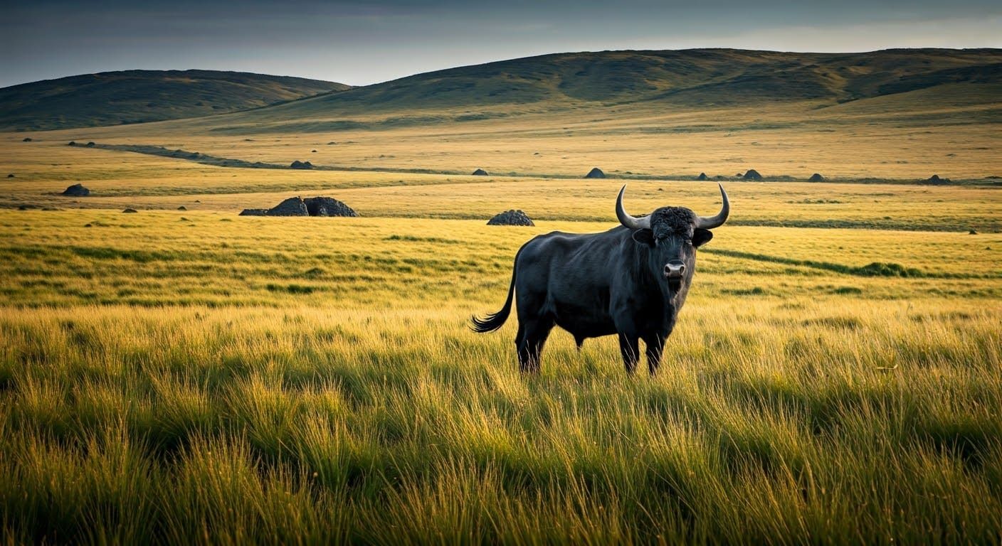 Auroch in a Paleolithic Landscape