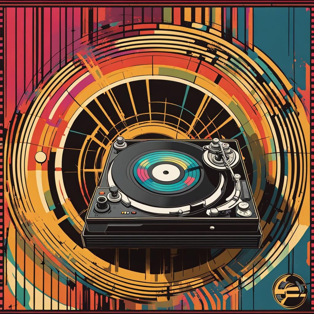 Turntablist in Pop Art Screen Print Style