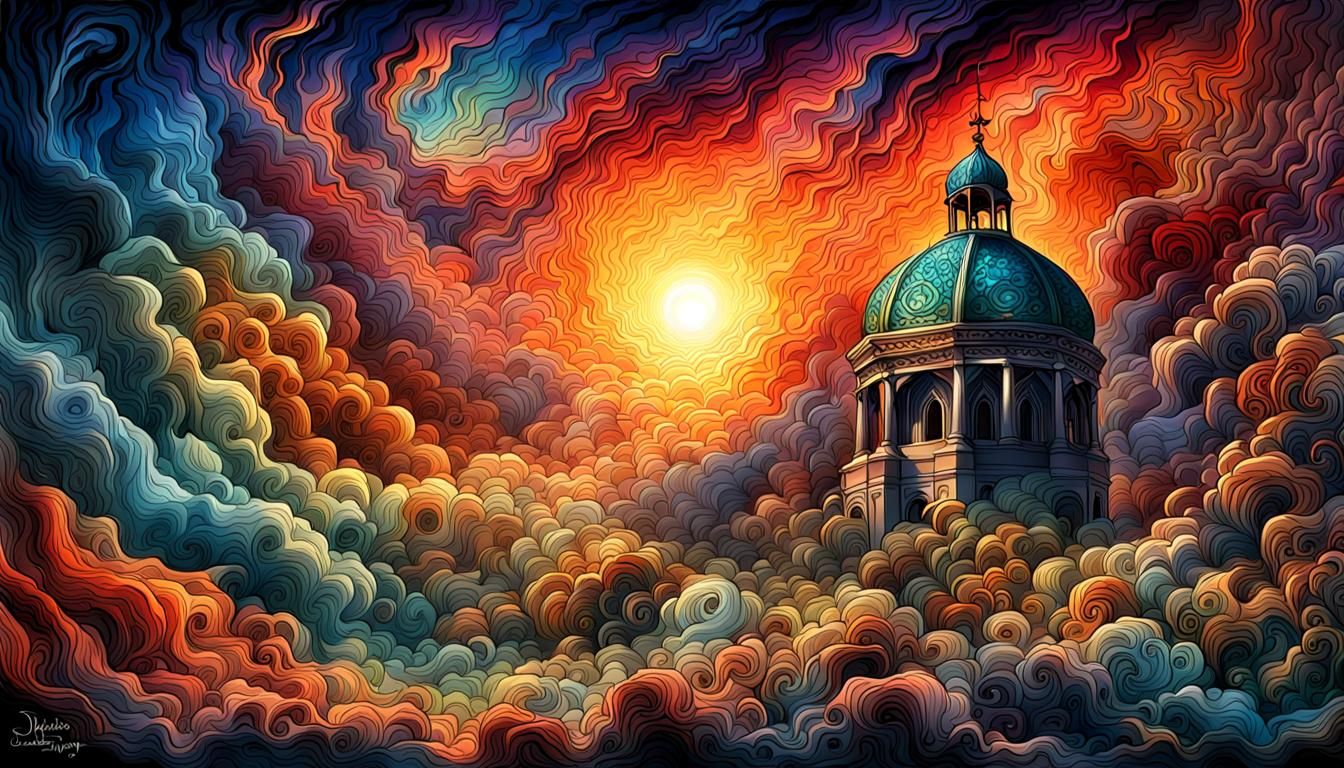 Vibrant World Grave: A Digital Illustration