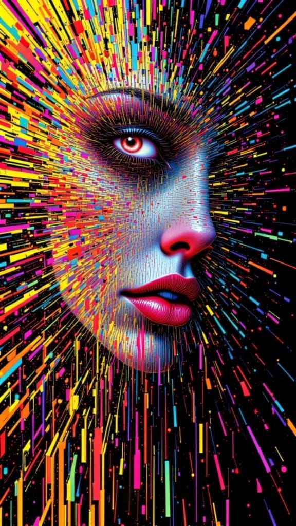 Cyberpunk Portrait of Data-Face GullyPop