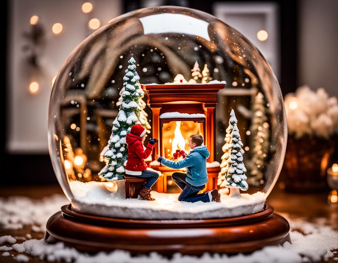 Romantic Proposal Encapsulated in Snow Globe