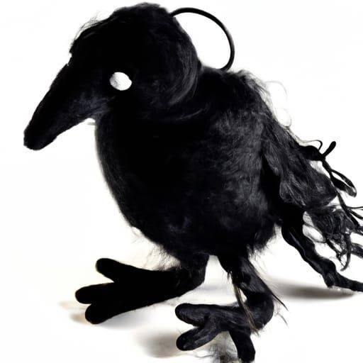 Plush Alchemical Crow in a Velvety, Moody Style