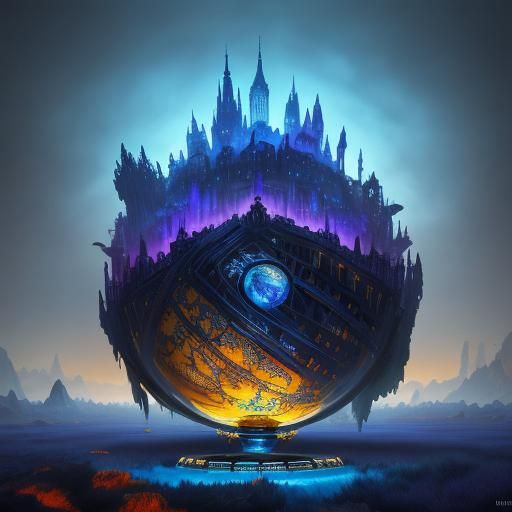 Cristiano Ronaldo in Mythical Stadium: Fantasy Oil Painting