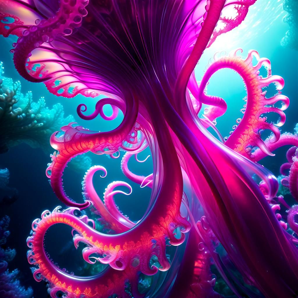 Underwater Alien Tentacles: Fractal Elegance in Jelly