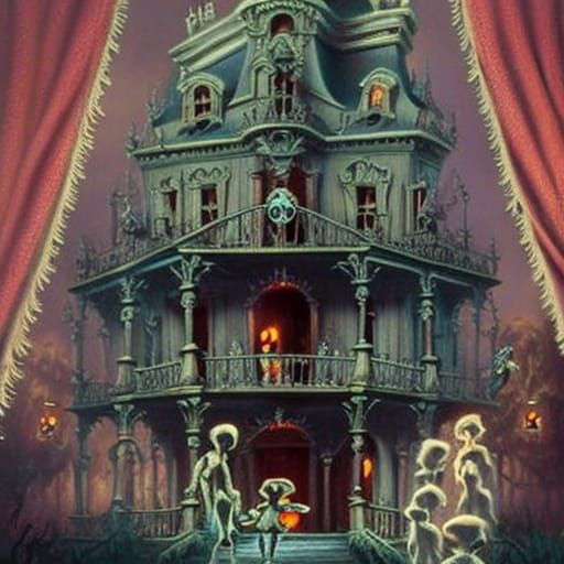 Disney Haunted Mansion in Dark Fantasy Style