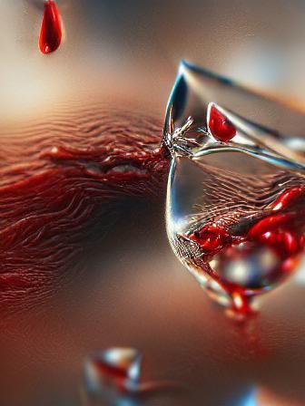 Blood Droplet Suspended in Water: 8K 3D Render