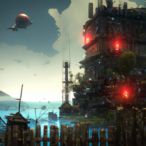 Cyber Warfare Battle in Detailed Matte Painting