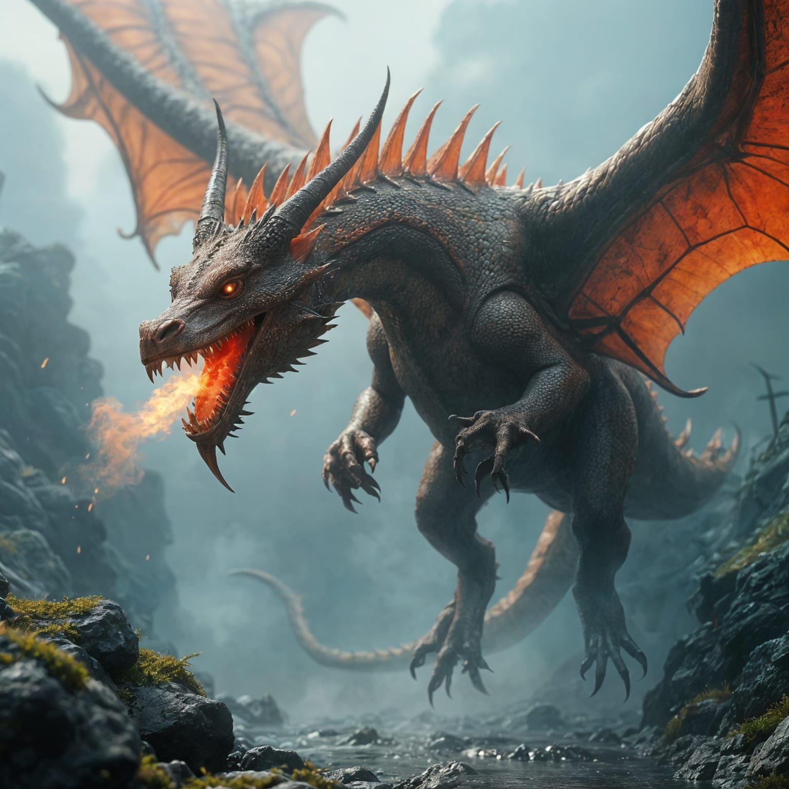 Hyper realistic dragon