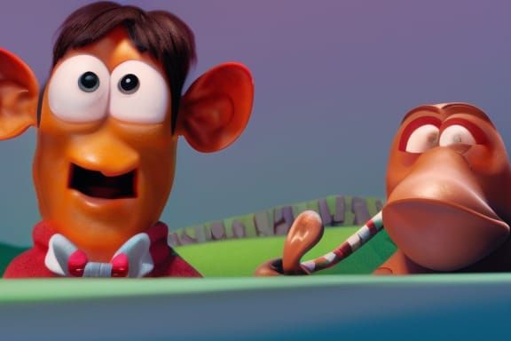 Cartoon Lumberjack Crab in Hair Forest: 3D Digital Art