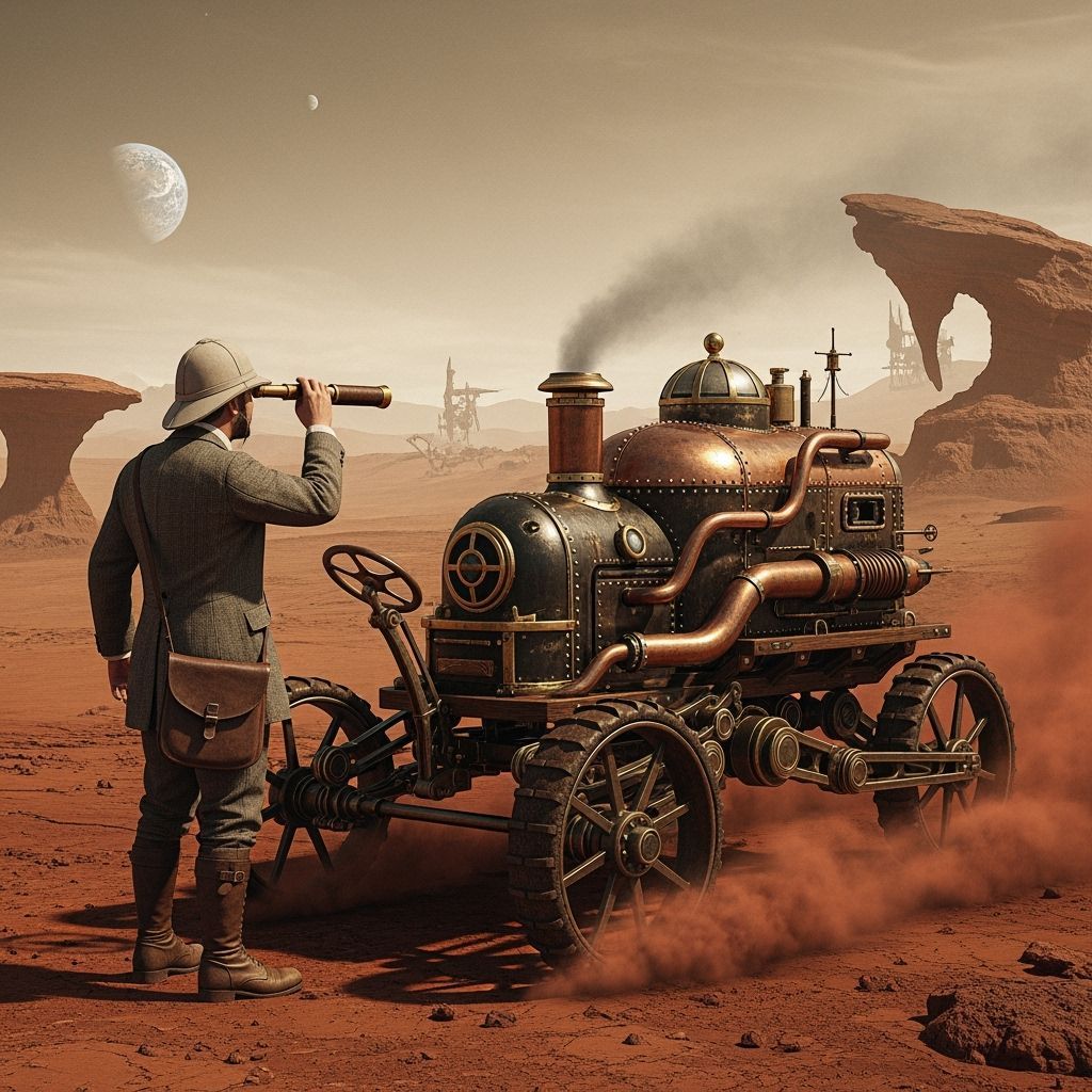 Victorian Explorer on Mars with Steam-Powered Rover