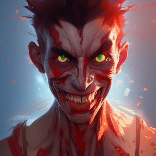 Detailed Portrait of a Demonic Character