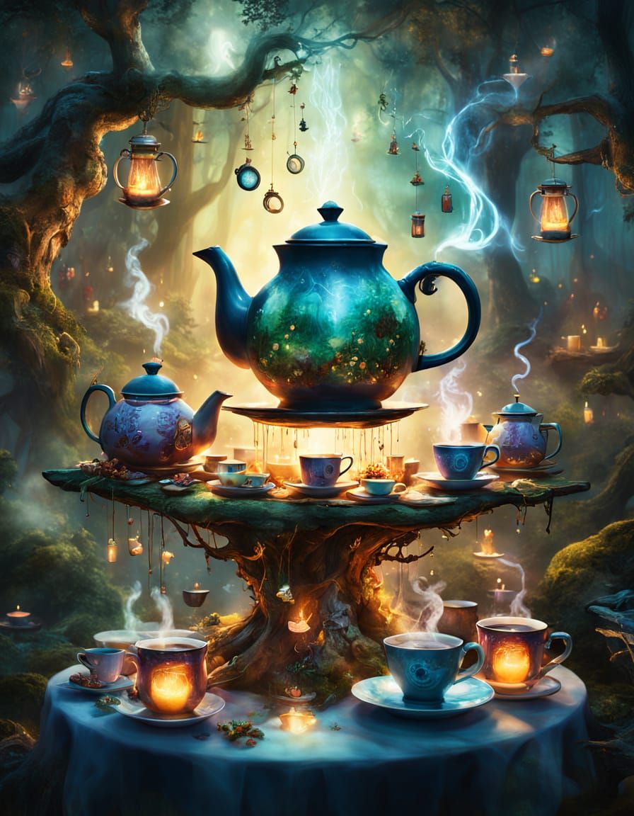 Magical Levitating Feast in Enchanted Forest