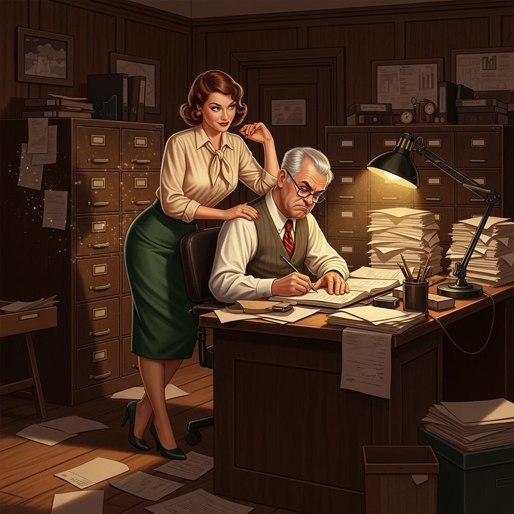 Playful Secretary Teases Grumpy Accountant After Hours