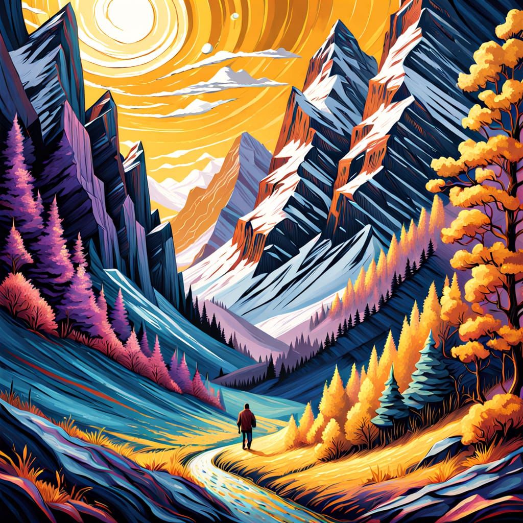 Ethereal Nightmare in Vibrant Post-Impressionism