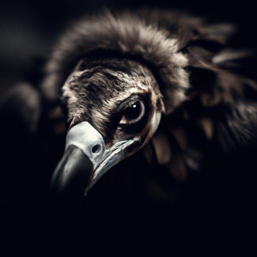 Dramatic Black Vulture Portrait