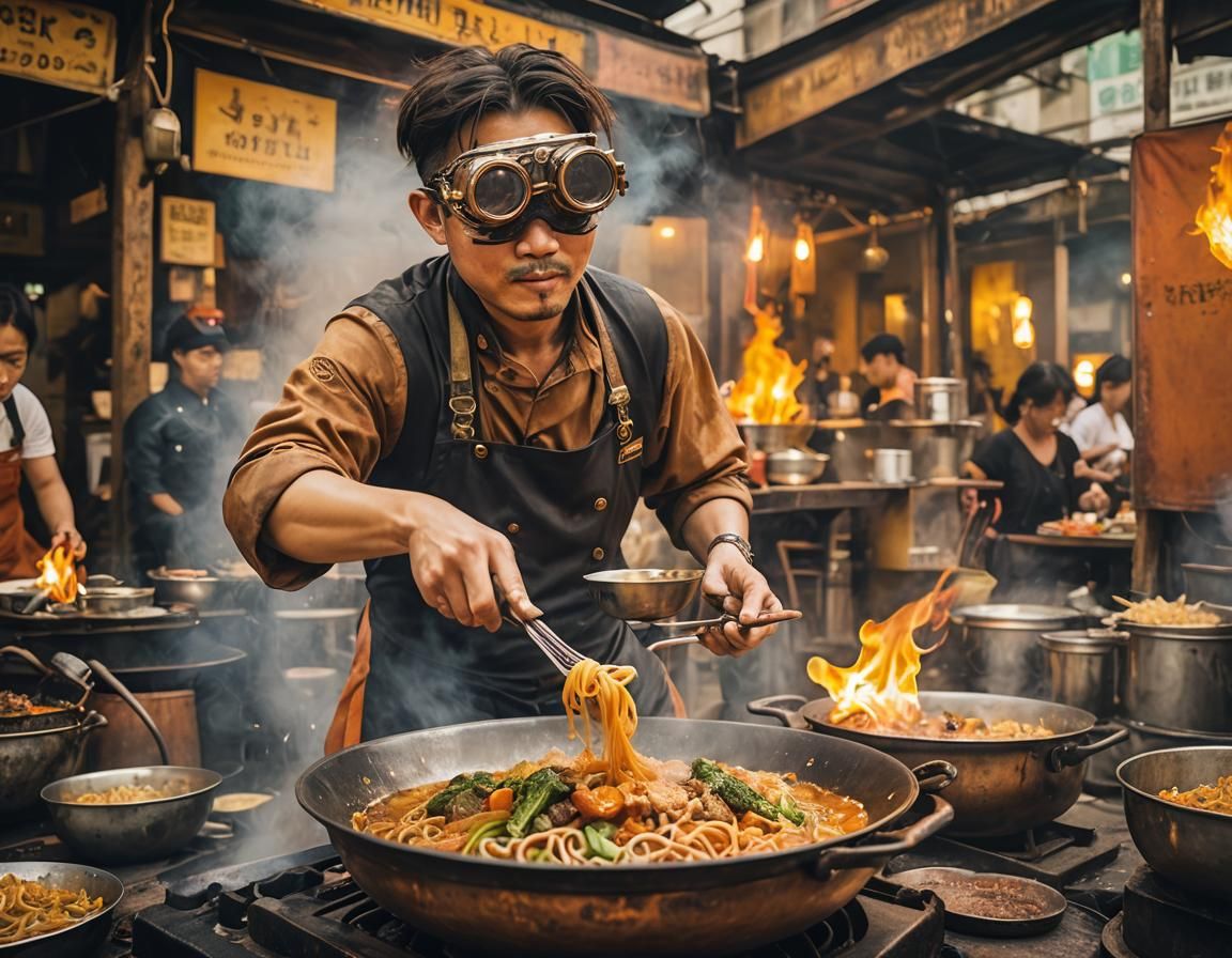 Bangkok Street Food: Steampunk Chef in Action