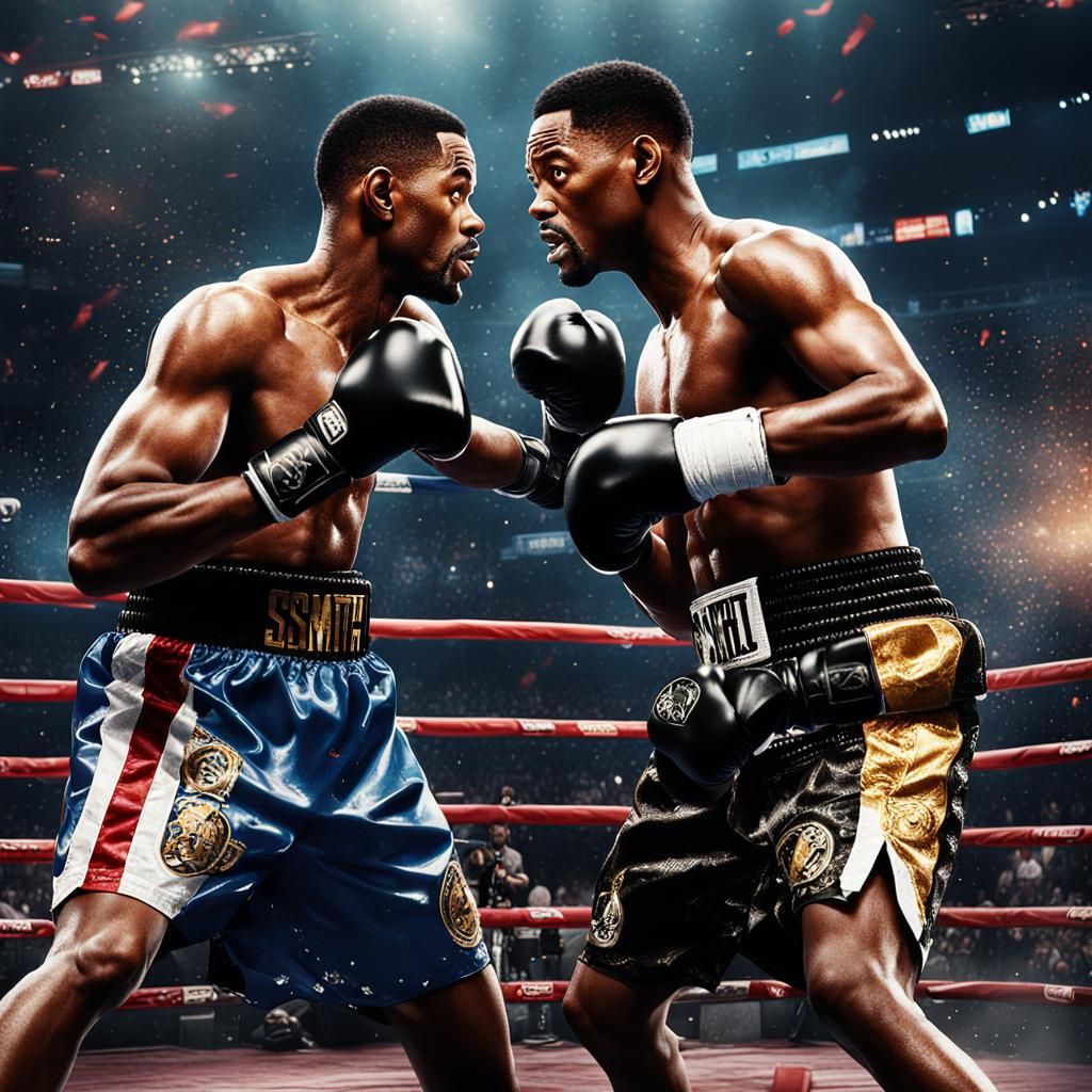 Boxing Fight Night Poster in Fantasy Art Style