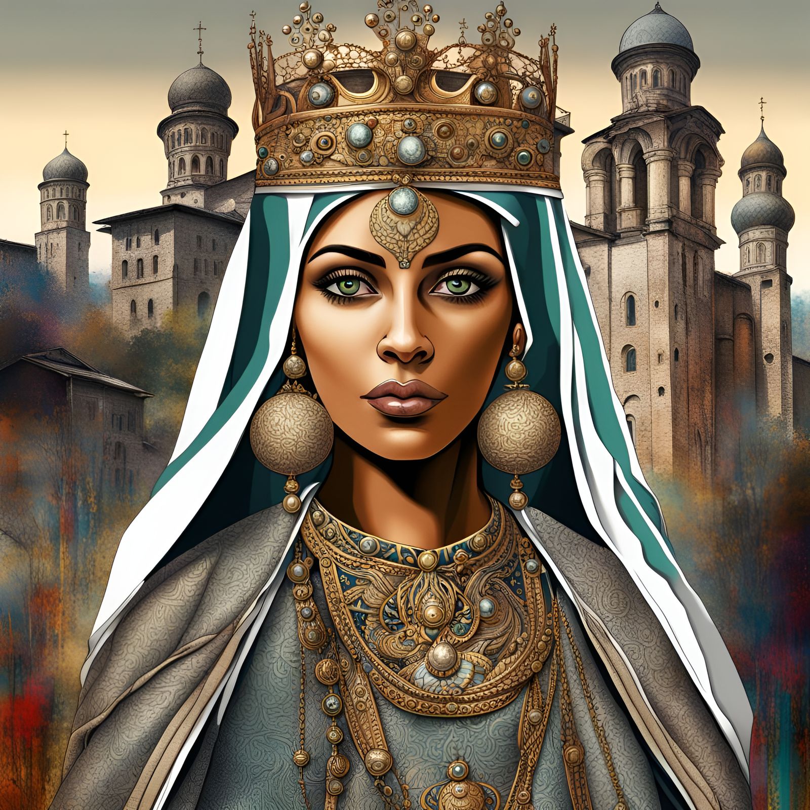 Queen Gunda of Abkhazia: Digital Art Portrait