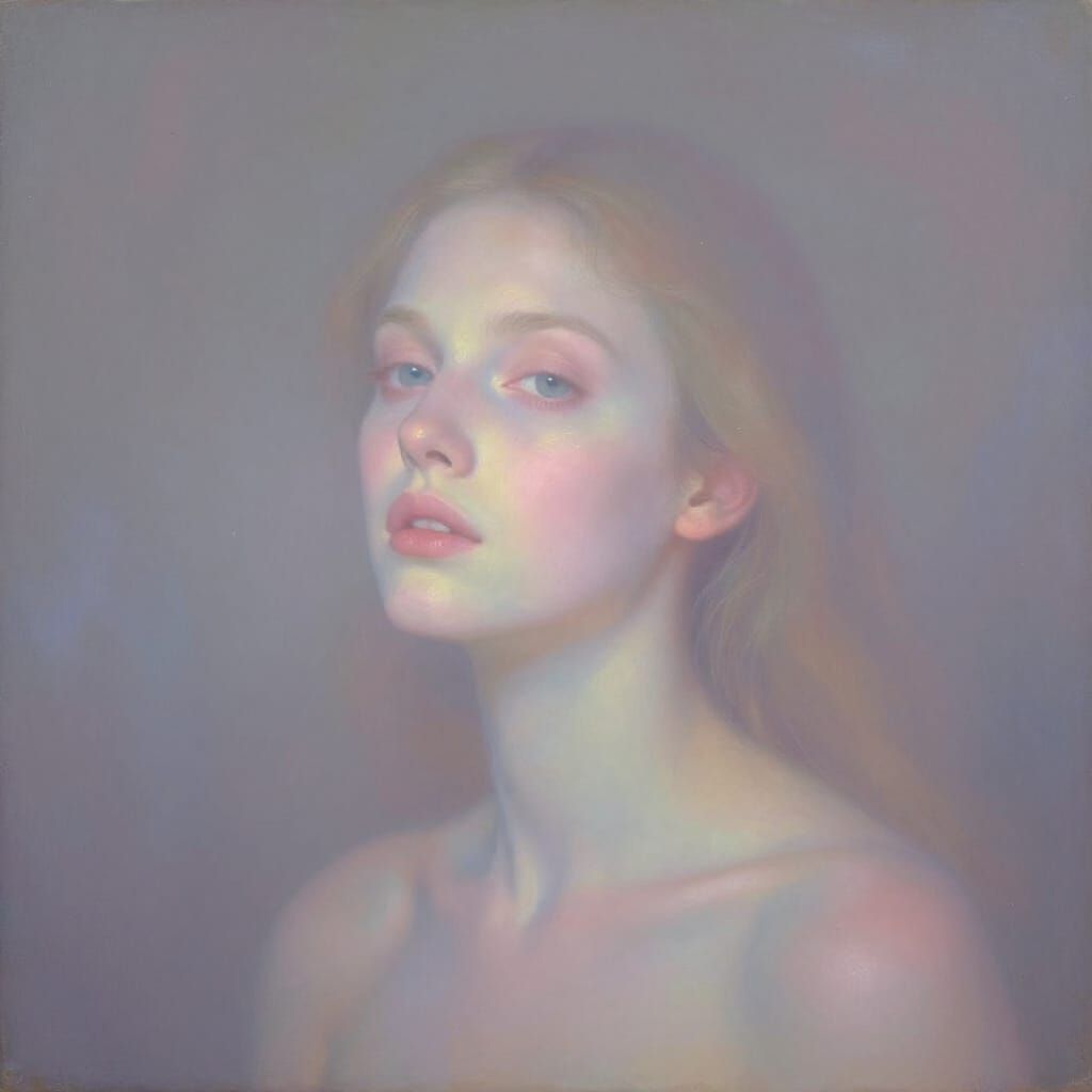 Ethereal Woman Portrait in Dream-Like Haze