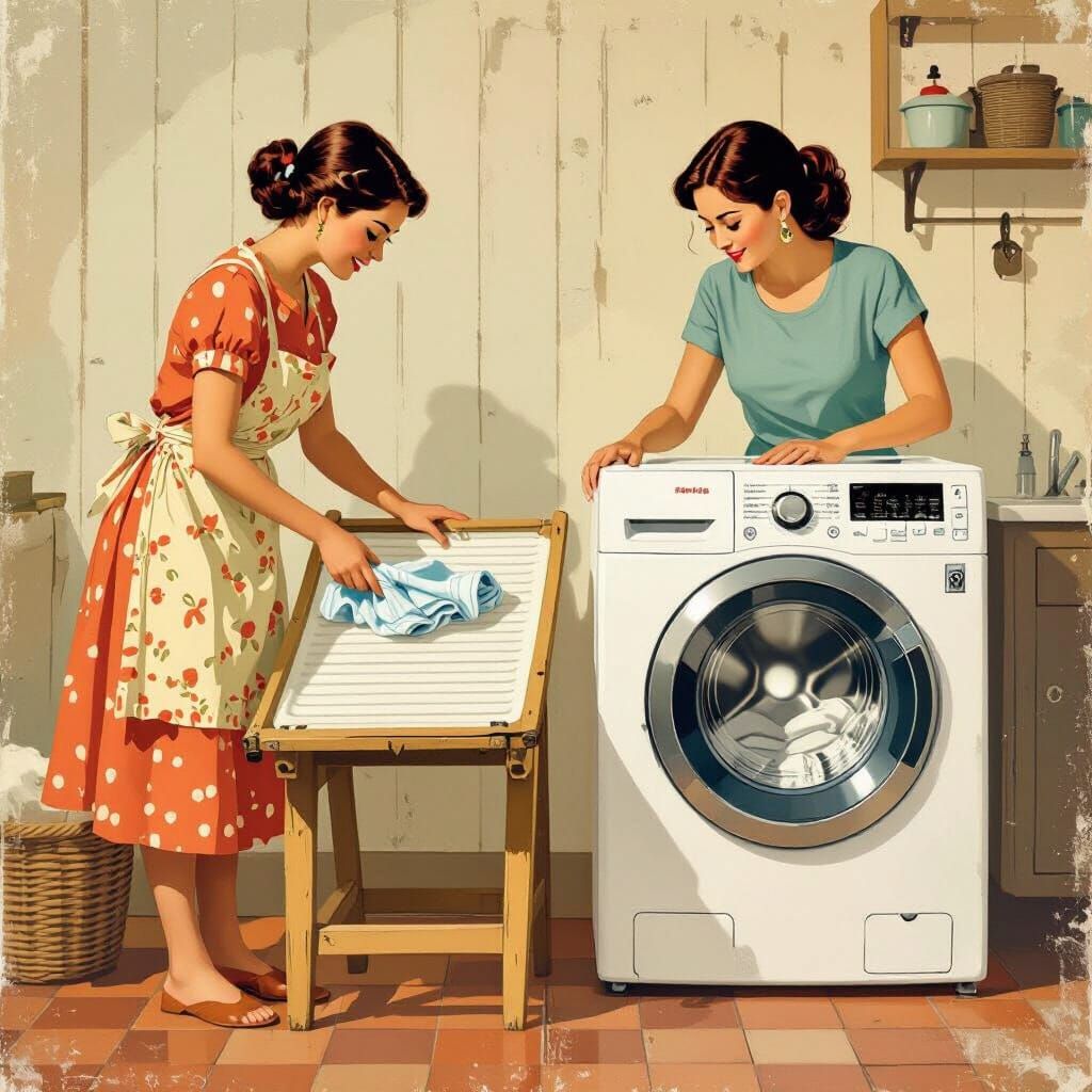 Past vs Present Laundry Day: Vintage vs Modern