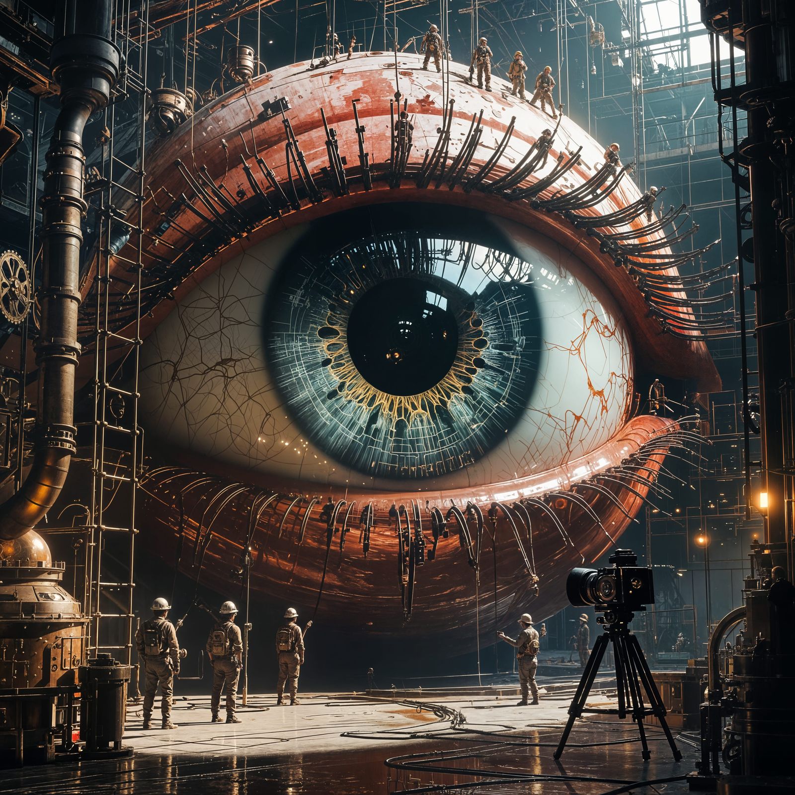 Steampunk Eye Close-Up in Biomechanical Setting