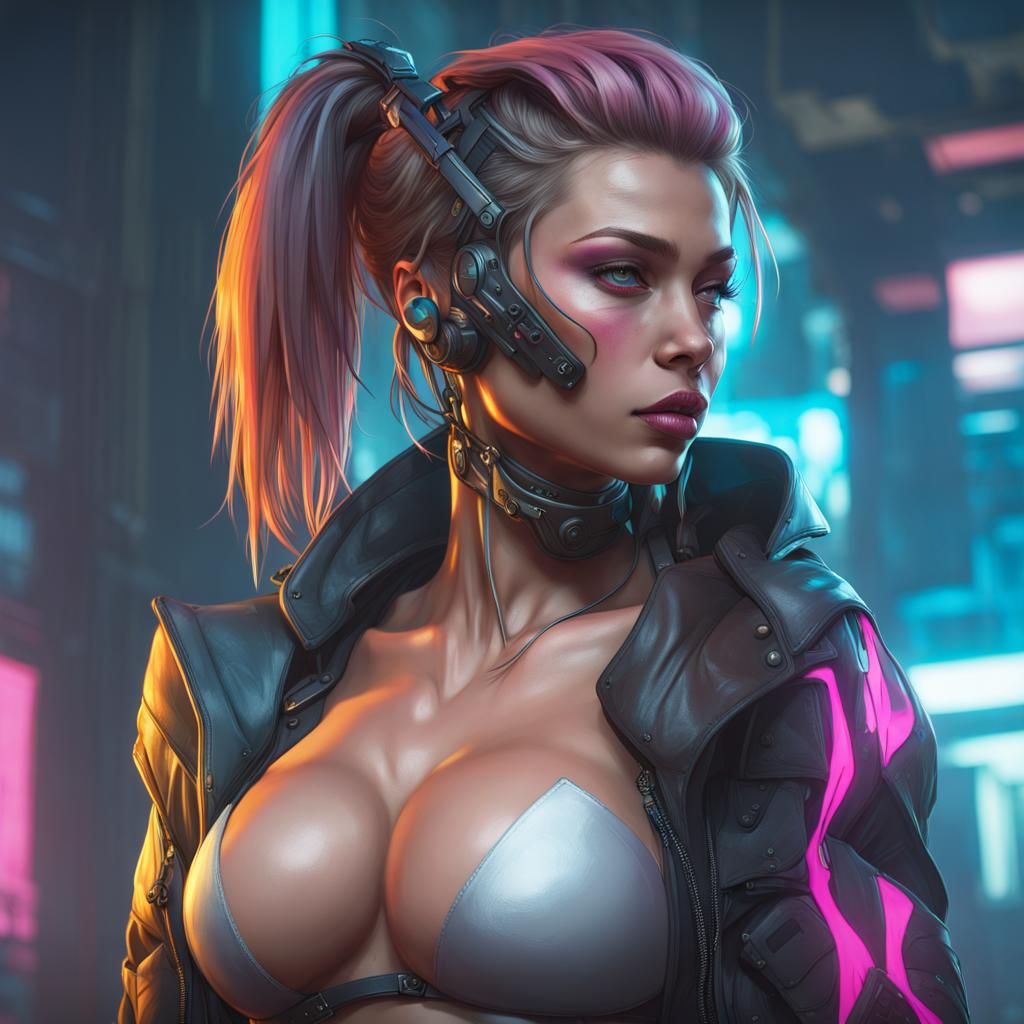 Cyberpunk Woman Portrait in 8k Resolution