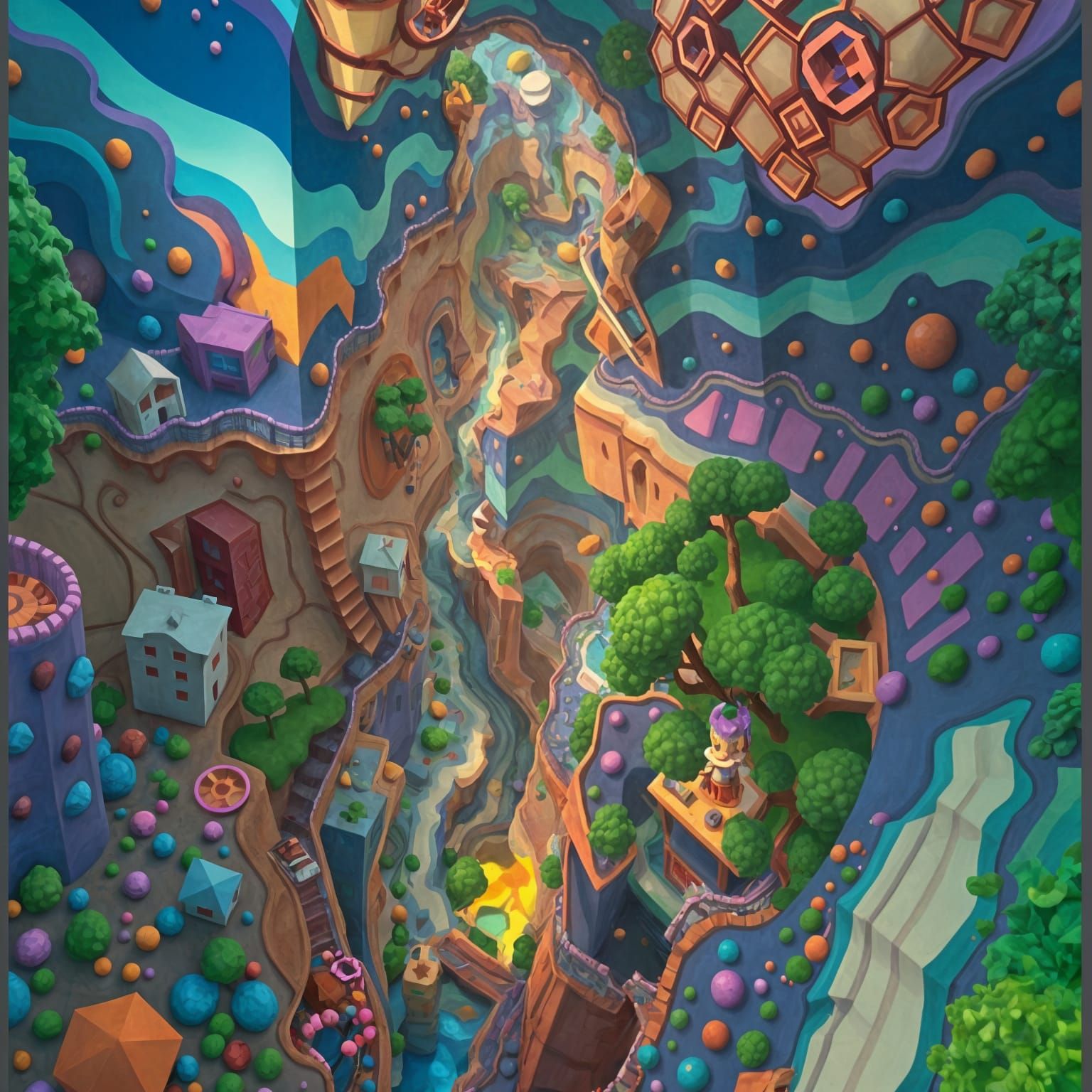 Surreal Fractal Valley in Thermal Imaging