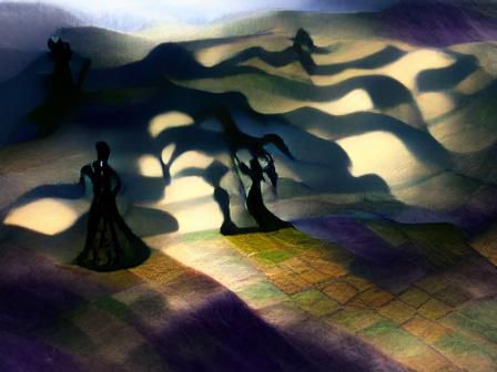 Abstract Dark Landscape of Shadow and Mystery