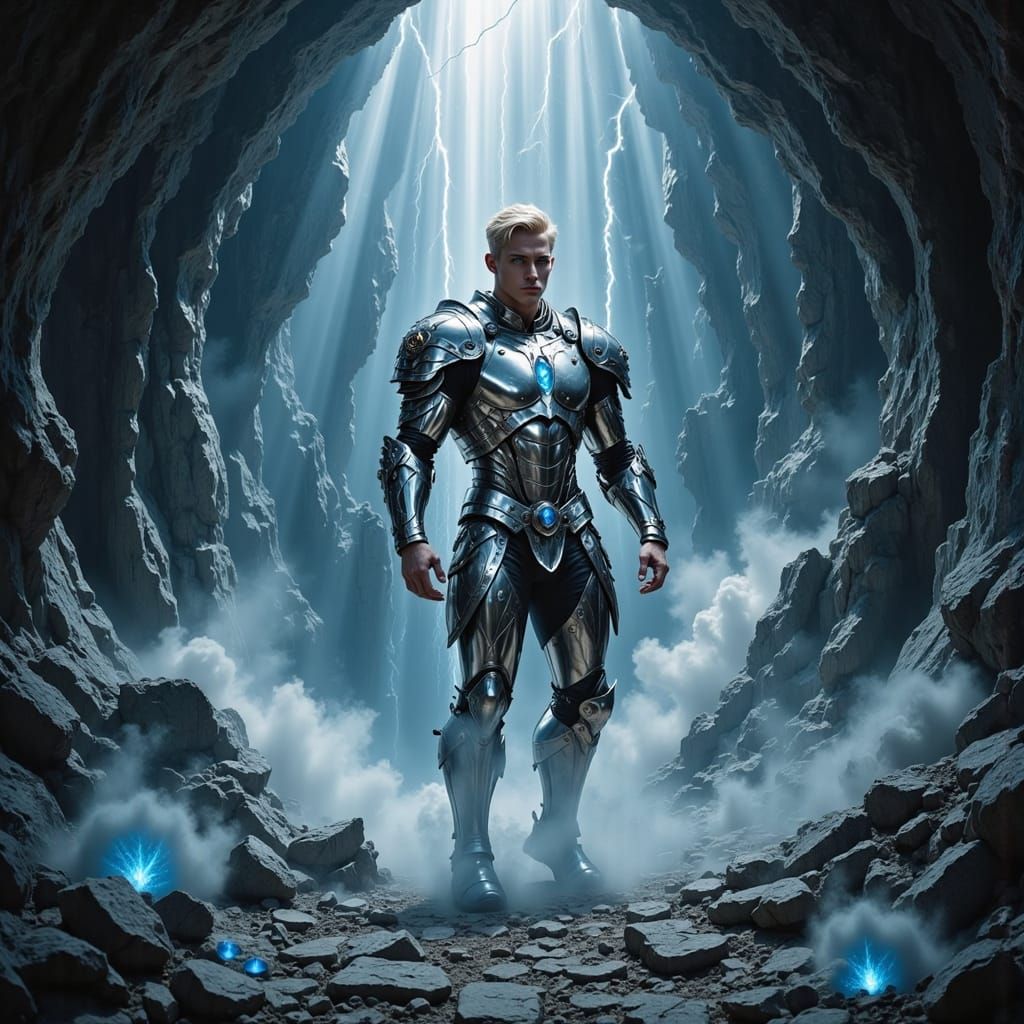 Prince Charming in Bioluminescent Crystal Cavern