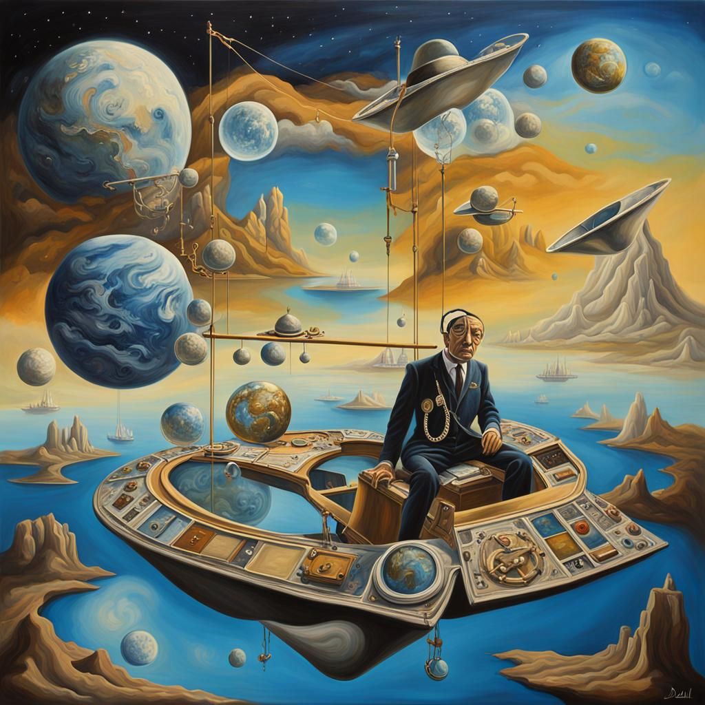 Surreal Celestial Navigation Art: Melting Reality