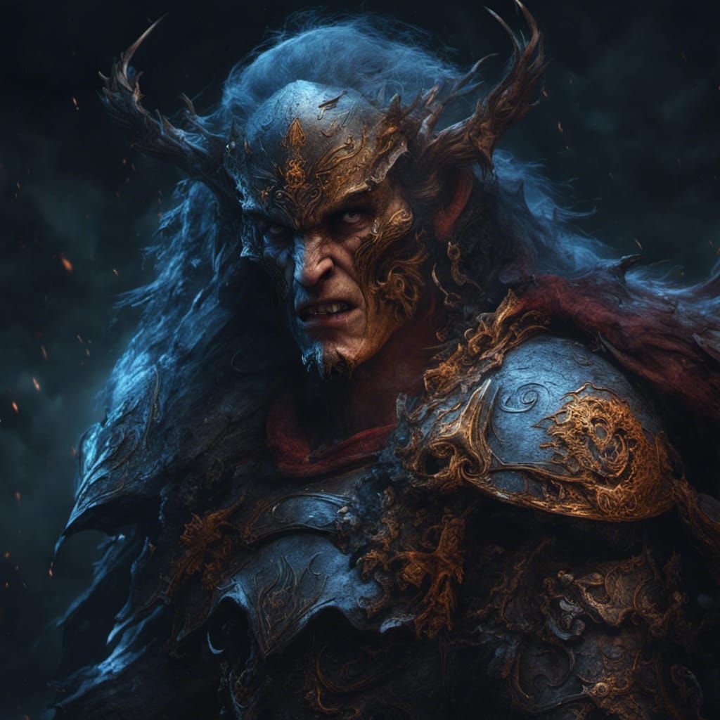 Enraged Warrior: Detailed Matte Painting