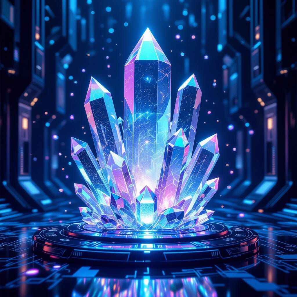 Luminous Crystal Supercomputer with Holographic Projections
