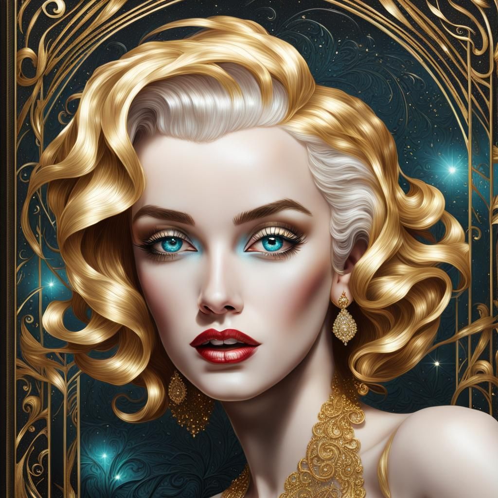 Ellowyne and Marilyn: Gilded Art Nouveau Fantasy