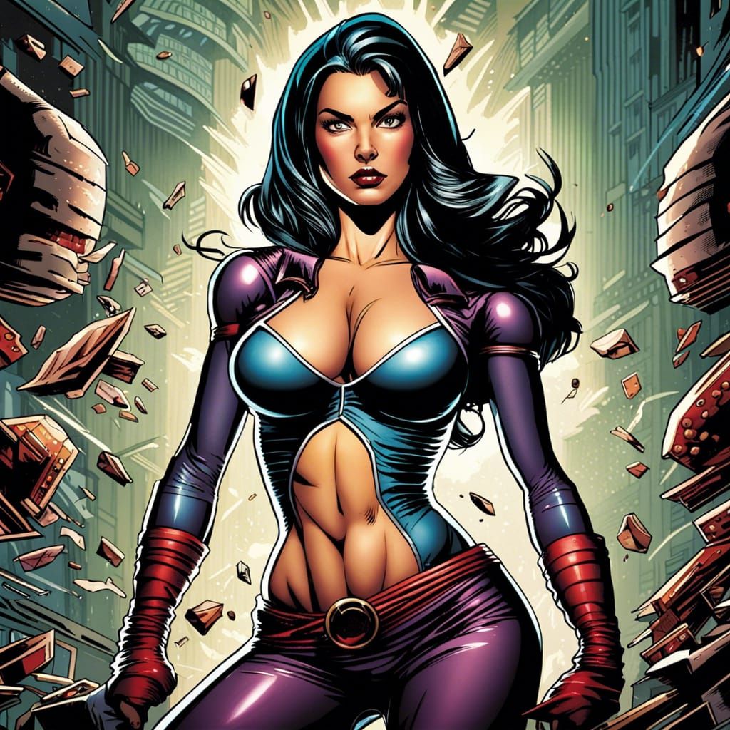 Attractive Woman in Comic Book Style
