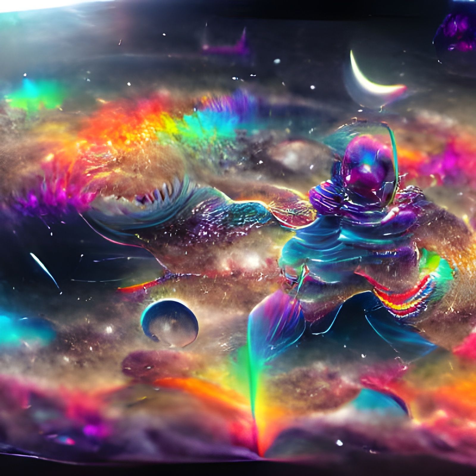 Holographic Cosmic Rainbow Astral Illustration