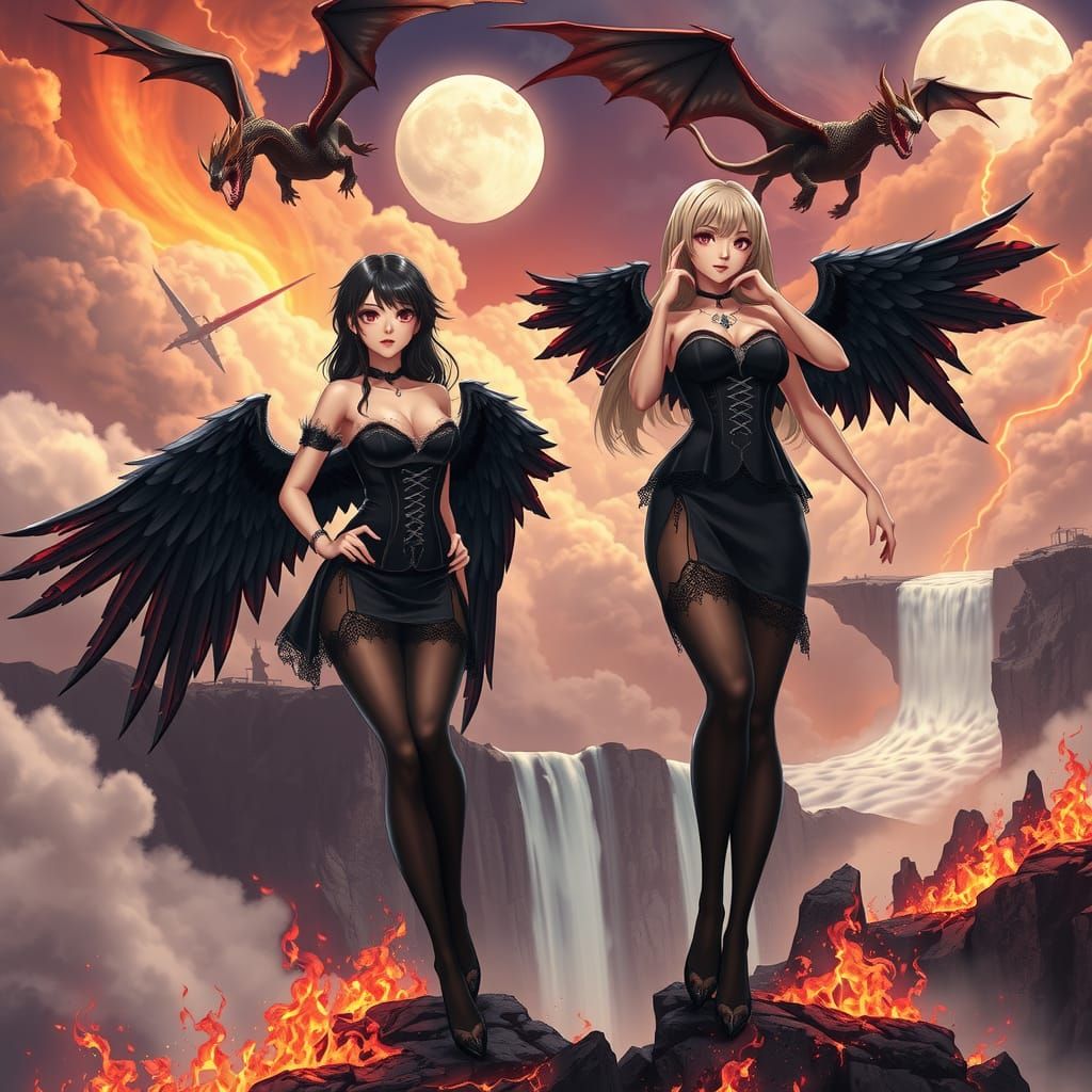 Volcanic Valkyries: Fantasy Art in WLOP Style