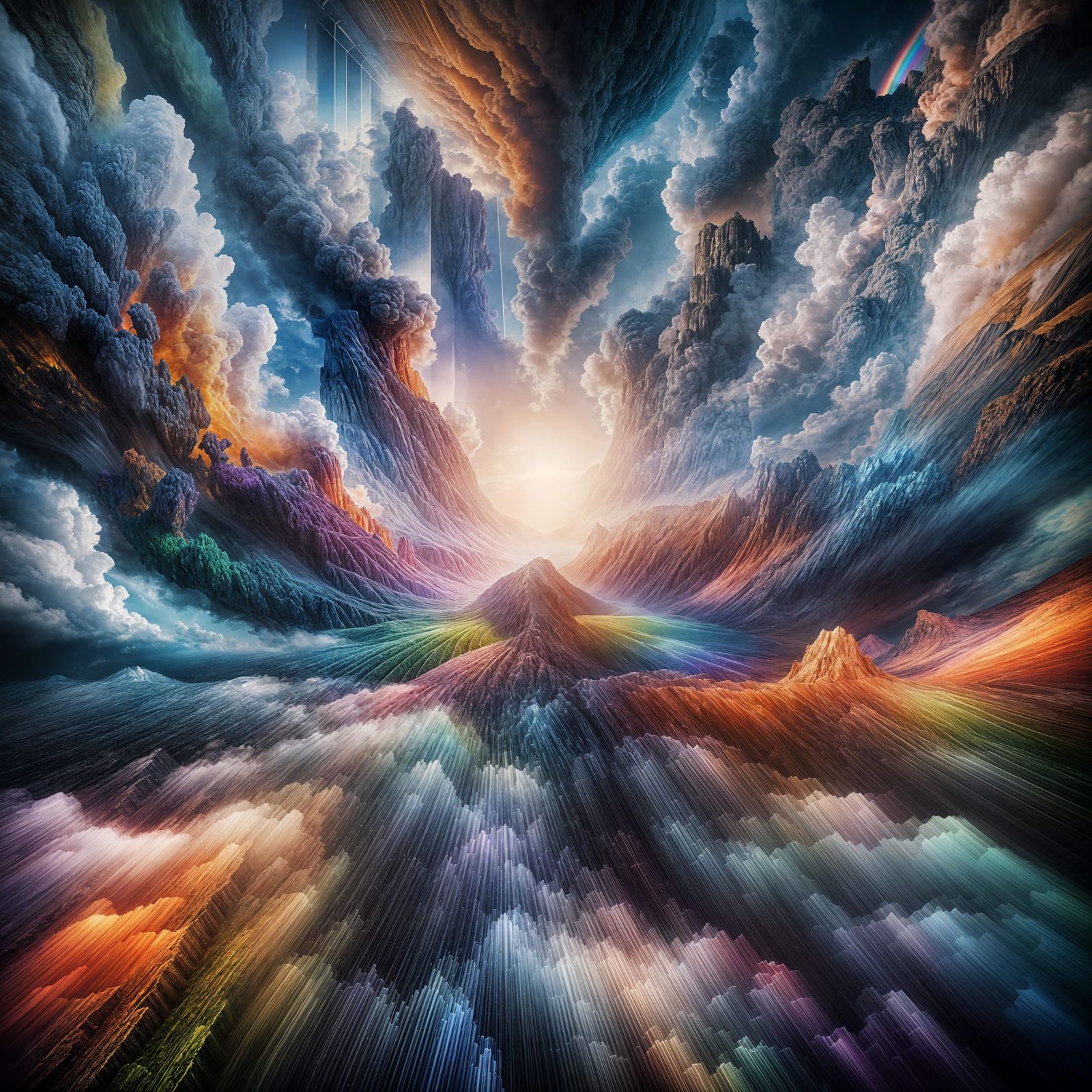 Rainbow Stained Glass Sky in Unreal Engine Style