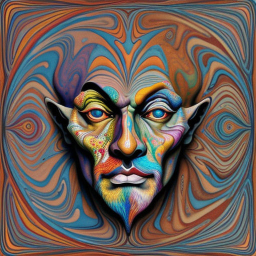 Ethereal Marbled Faces in a Surreal Mosaic