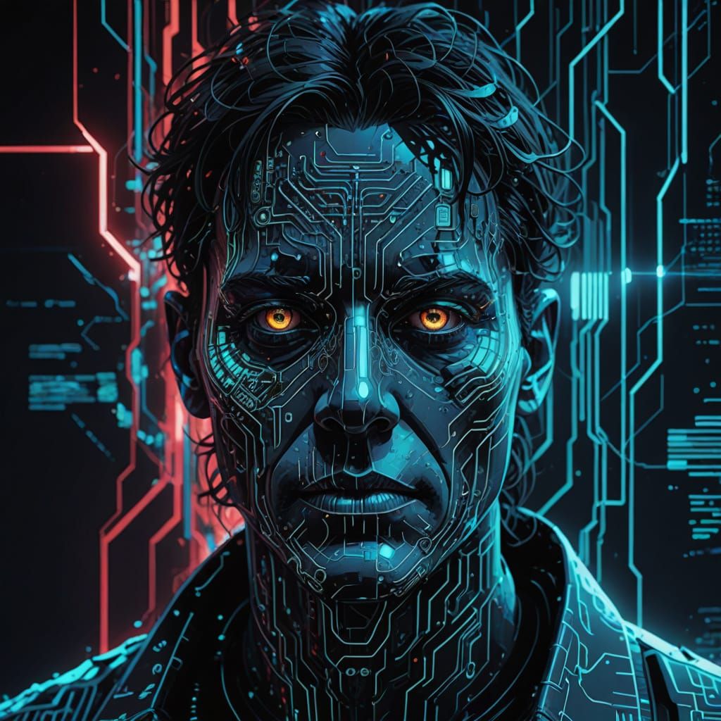 Dissolving Identity in Neon-Lit Digital Decay