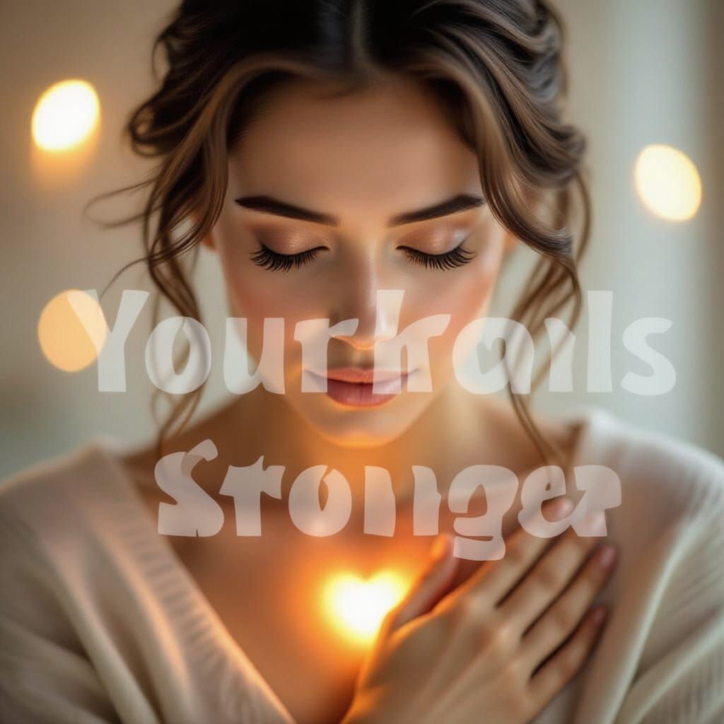 Person Holding Chest in Warm Amber Glow, Cinematic Photo