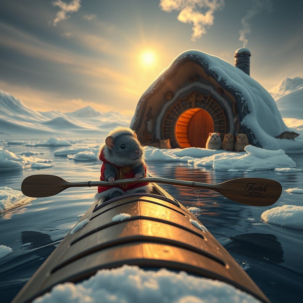 Eskimo Mouse Navigates Kayak Through Arctic Waters in Hyperr...