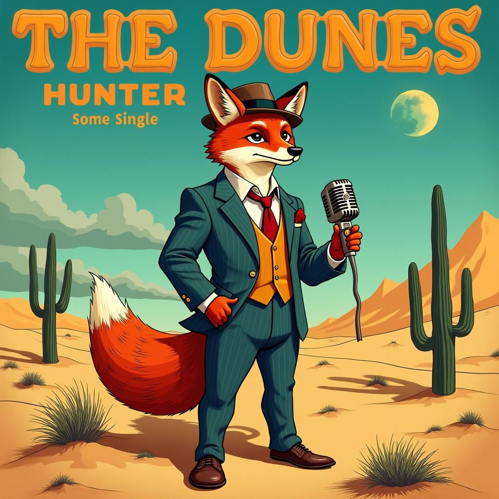Fox in Suit: Desert Song Digital Art
