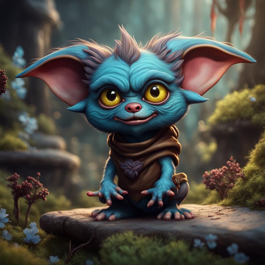 Cute Gremlin in Detailed Matte Painting