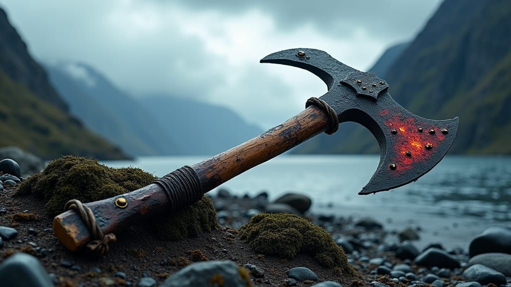 Viking Axe Blóthskera Awakens in Scandinavian Fjords
