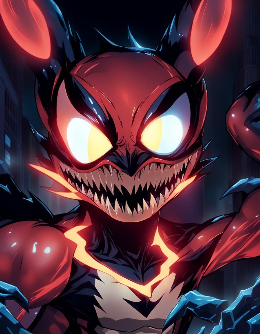 Venom's Menacing Snarl: Dark Comic Book Art