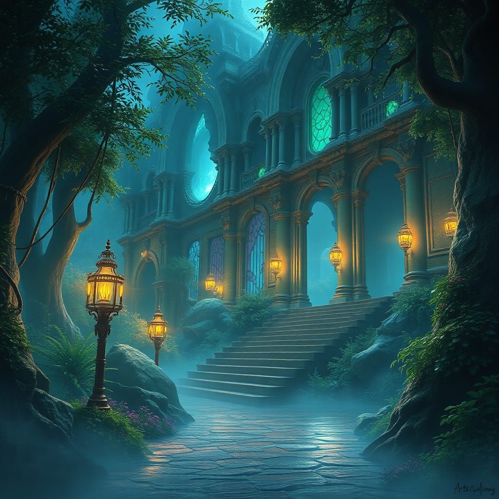 Enchanting Fantasy Realm in Iridescent Colors