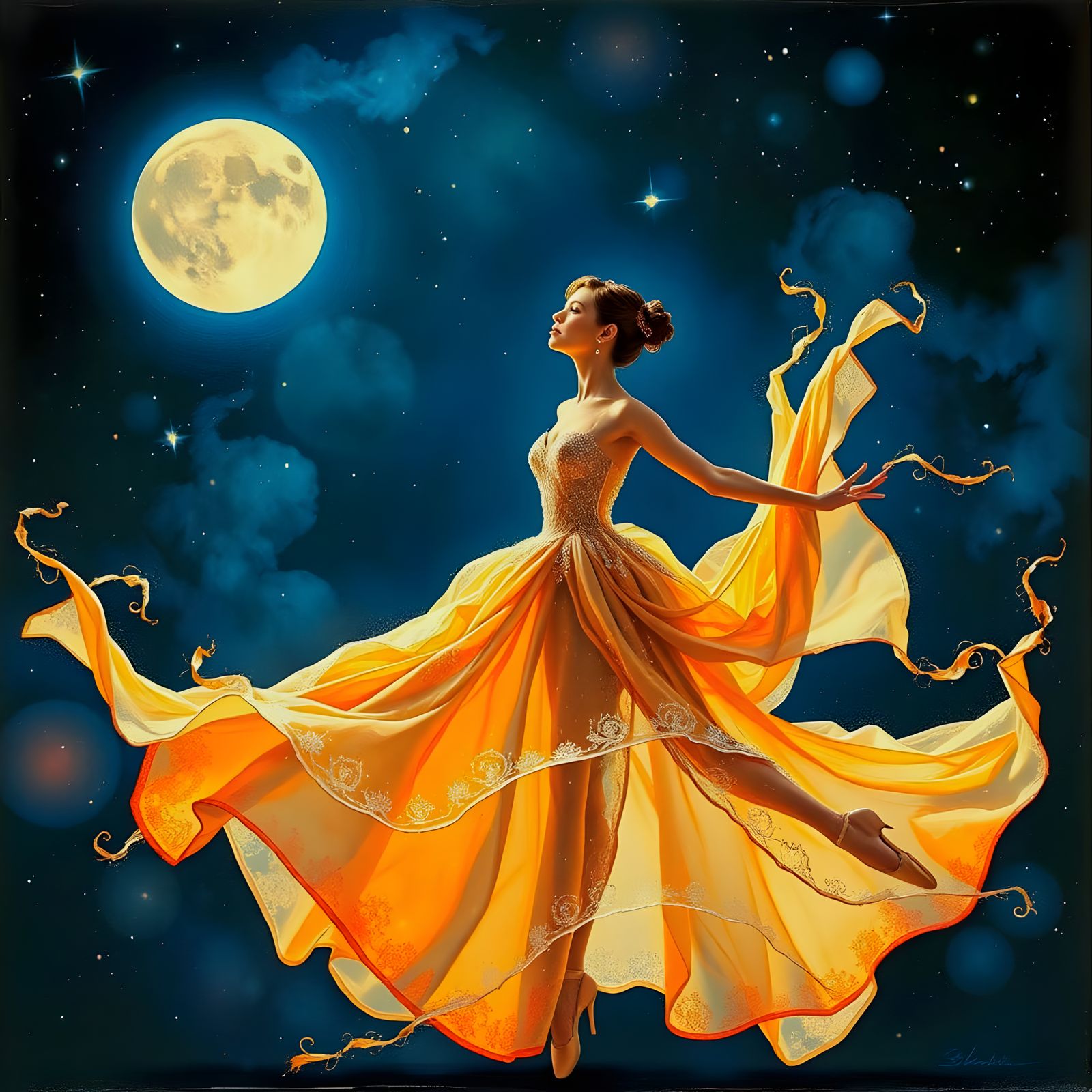 Audrey Hepburn Dances Ballet Among Galaxies With Man in the ...