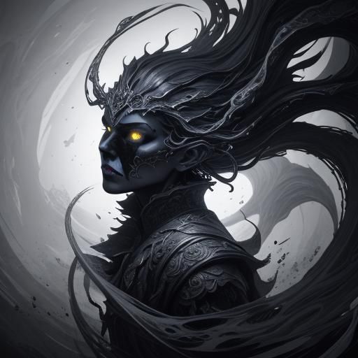 Monochrome Overlord in Swirling Void: Concept Art