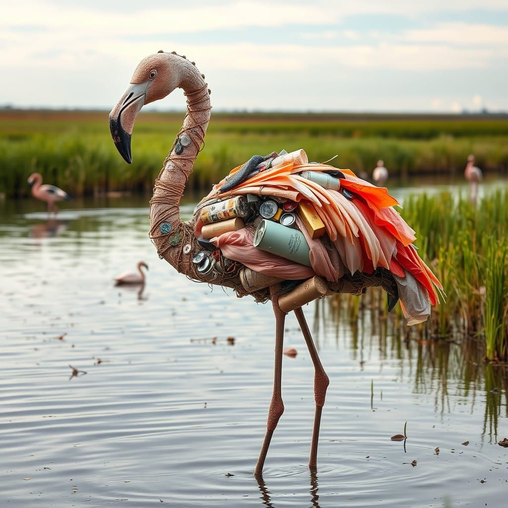 Trash Flamingo: A Bizarre Beauty in Nature